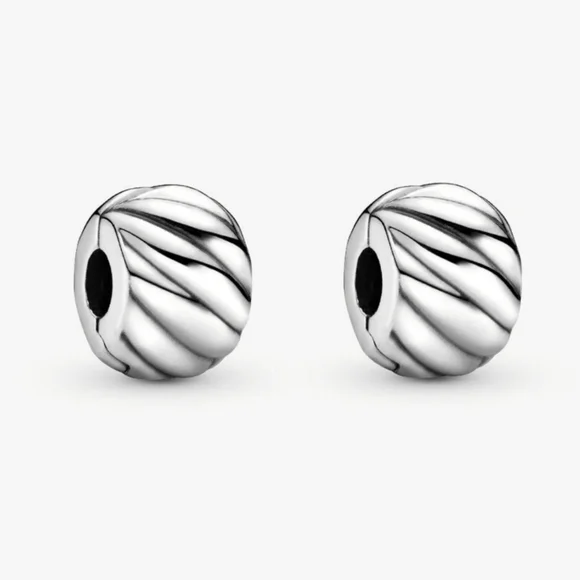 🆕️ Pandora Silver Polished Feathered Clip Charms - Picture 1 of 8